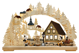 3D-Schwibbogen kl., Weihnachtsmannwerkstatt